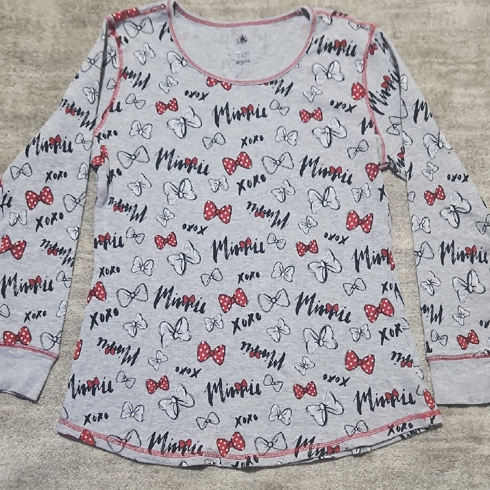Disney Minnie Mouse Pajama Top - Gray and Red